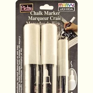 Bistro Chalk Markers, White, 3